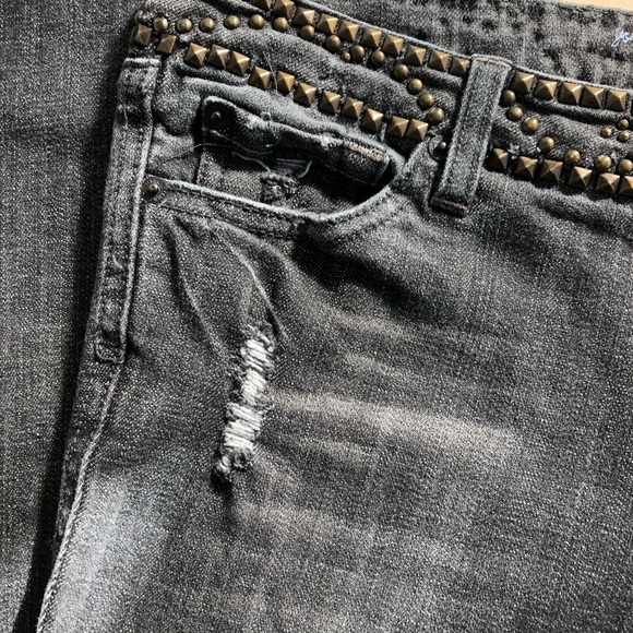 7 For All Mankind black faded A pocket jeans sz 27 - Picture 6 of 16